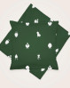 Brainchild sengetøj med en lækker mørkegrøn grundfarve som er prydet med hvide Designikoner
