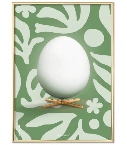 Ægget plakat fra Brainchilds smukke Flora serie. Ægget på en grøn baggrund.