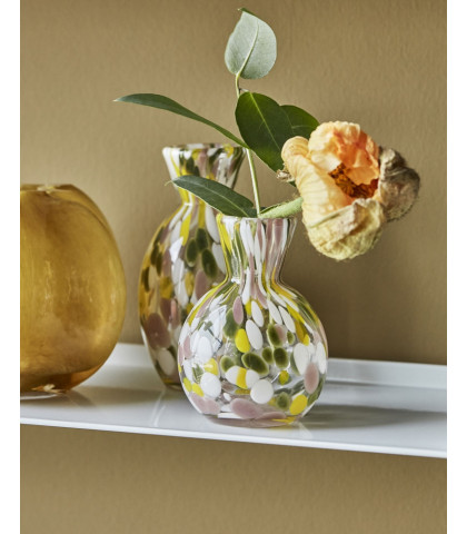 Glasvaser med det skønneste mønster i glade farver. Sæt med 2 mønstrede glasvaser.