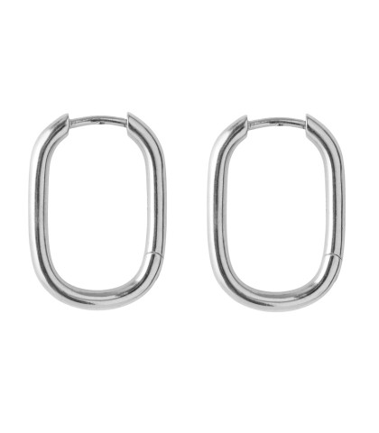 Sølv creoler med oval form. Pernille Corydon øreringe med klassisk look og et lille twist med den ovale form