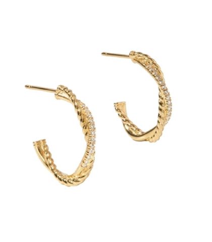 Snoede hoops med flere lækre detaljer. Twisted Darling Hoops fra Aqua Dulce med klare zirkonia sten, som et ekstra touch.