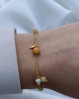 Feminint og elegant armbånd fra Aqua Dulce. Armbånd med perler i skønne rolige jordfarver