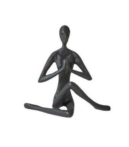 Siddende mediterende kvinde - sort metalfigur fra Speedtsberg