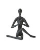 Siddende mediterende kvinde - sort metalfigur fra Speedtsberg