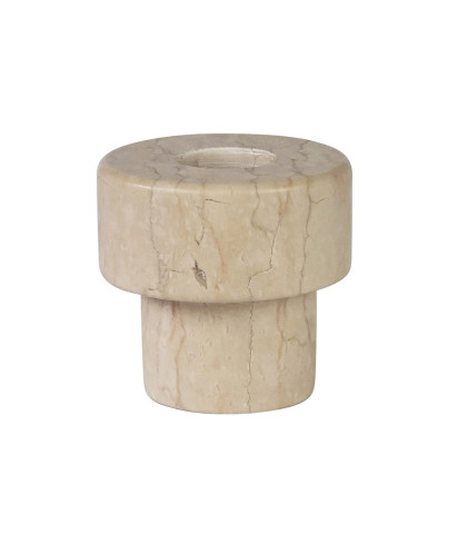 MARBLE small lysestage fra Mette Ditmer. Sandfarvet marmor lysestage som tilfører luksus og hotelstemning til din indretning.