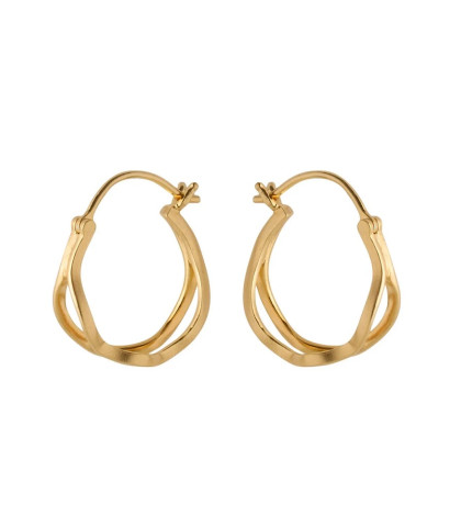 Forgyldt hoops med smukke detaljer og design. Pernille Corydon Stream hoops.