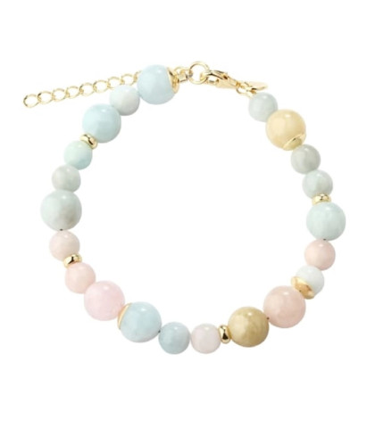 Smukt armbånd fyldt med de fineste perler i dejlige lyse nuancer. Morganite Dream armbånd fra Aqua Dulce