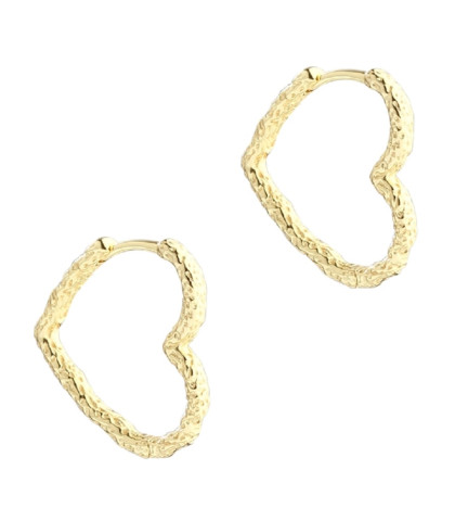 De smukkeste hoops formet som et hjerte. Aqua Dulce Love Me Heart Hoops i forgyldt sølv.