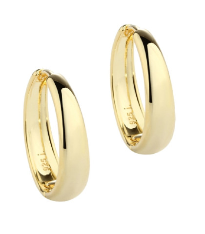 Aqua Dulce hoops i glat blankt forgyldt sølv. Klassiske hoops med click lås