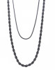 Smuk og klassisk lang halskæde fra Våga - mørkegrå lang halskæde