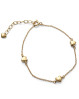 Adore Bracelet er lavet af 18 karat forgyldt sølv og prydet med fire små, chunky hjerter. Det perfekte smykke til hende du elsker