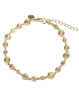 Smukt og elegant Aqua Dulce armbånd. De glimrende facetterede coins giver et eksklusivt, solkysset udtryk. Fremstillet i 925 sterlingsølv med 14 karat guldbelægning for en varm glød.