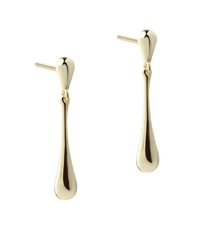 Forgyldt dråbeformet design - Shiny New Drop øreringe fra Aqua Dulce. Fremstillet af forgyldt sterling sølv, udstråler de en tidløs skønhed og enkelt raffinement. Den blankpolerede overflade fanger lyset på smukkeste vis, hvilket gør dem perfekte til både hverdag og særlige lejligheder. 