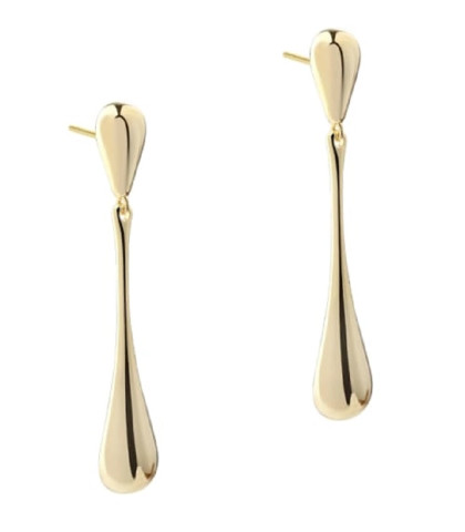 Aqua Dulce øreringe - Shiny New Big Drop i forgyldt sølv. Disse store dråbeformede øreringe tilføjer klassisk femininitet til dit look. Den spejlblanke overflade reflekterer lyset smukt og sikrer et eksklusivt udtryk, perfekt til både hverdag og fest. Med en længde på 5,4 cm tilbyder de en sofistikeret fylde, samtidig med at de er lette at bære. Et tidløst valg, der kombinerer glans og elegance. 