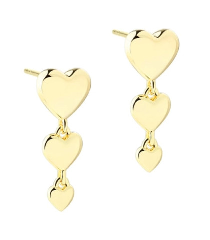 Aqua Dulce ørestikker med 3 blankpolerede hjerter i forskellige størrelser. Karla & Me Long øreringe fra Aqua Dulce i forgyldt sterling sølv.