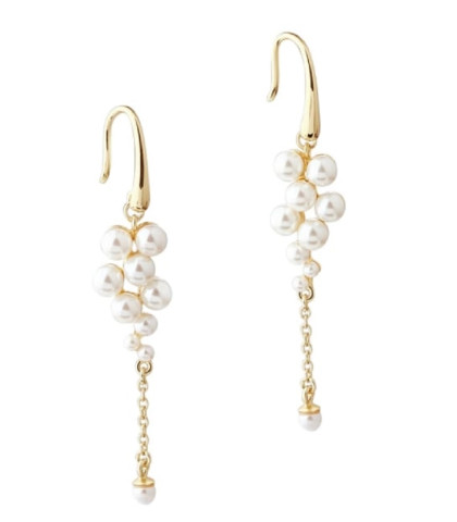 Forgyldte Luna Cluster øreringe fra Aqua Dulce. Oplev elegant og feminin skønhed. Disse forgyldte sterlingsølv-øreringe har en luftig klynge af fine perler, der skaber et blødt og harmonisk udtryk. 