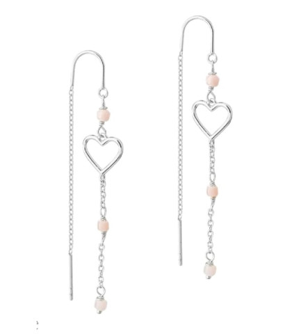 Aqua Dulce Alma Earth øretråde er lavet af sterlingsølv. Designet med åbne hjerteformer, tilfører disse stilfulde øreringe en følelse af nærhed og femininitet. 