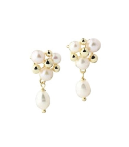 Aqua Dulce Lunella perleøreringe. Elegante øreringe med ferskvandsperler. Feminine og tidløse øreringe.