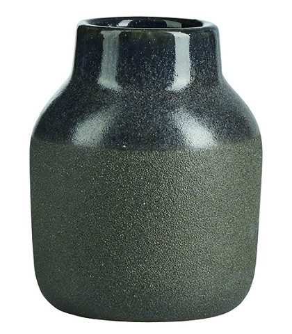 Klassisk grå keramikvase med flot struktur og form.