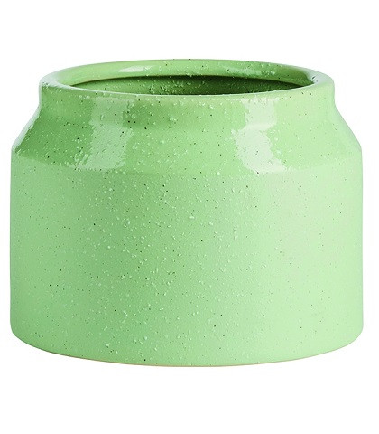 Bred lysegrøn keramikurtepotte fra Pureculture
