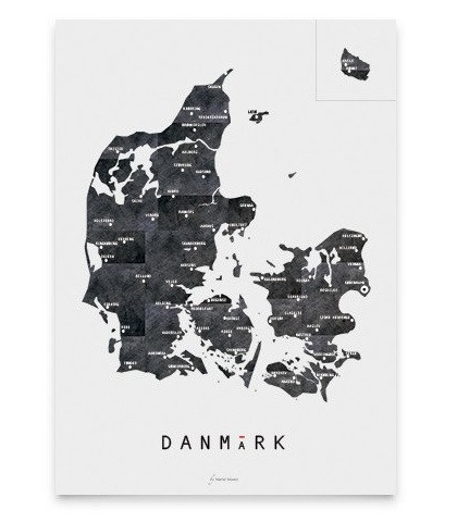 danmarkskort plakat danmarkskort plakat