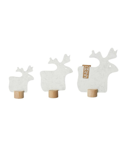 Hvide rensdyr på træfod - Enkelt julepynt i filt